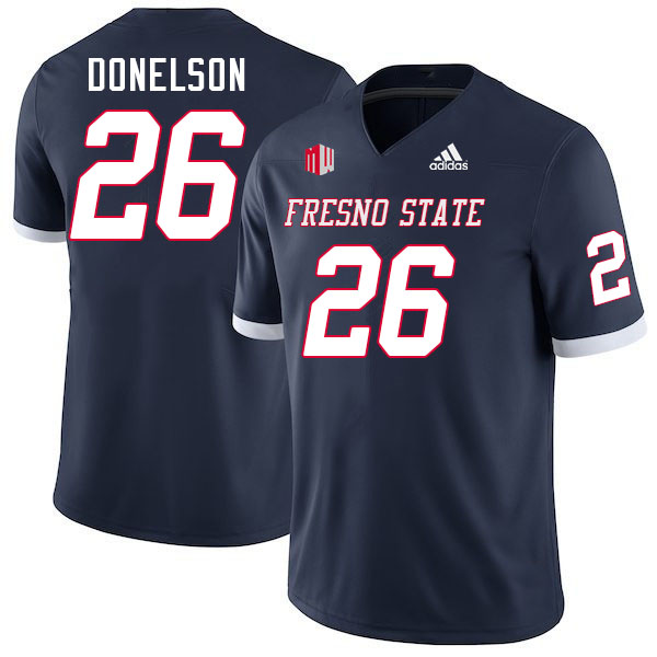 Men #26 Bryson Donelson Fresno State Bulldogs College Football Jerseys Stitched-Navy